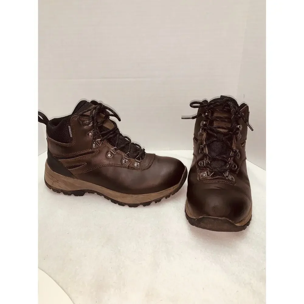 Eddie Bauer Boots Mens 9.5M Everett Waterproof Hiking Boot Brown Leather EUC